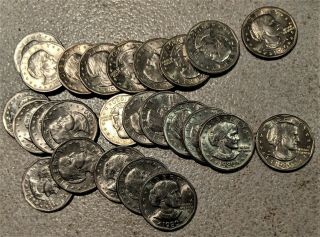 1980 P D & S Susan B.  Anthony Sba $25 Roll Total Of 25 Coins