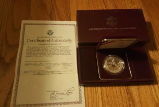 1988 Us Olympics Proof Silver Dollar W/ Box And