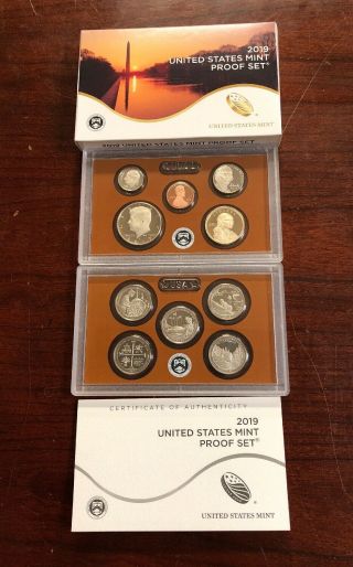 2019 - S Us Proof Set - 10 Coins With Ogp & - No Extra W Cent