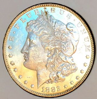 1882 P Morgan Dollar Choice Bu,  Incredible Semi Proof Rare Piece $nr 07125