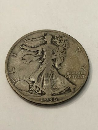 1936 D Walking Liberty Half Dollar Silver Good Details &