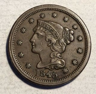 1845 Braided Hair Large 1c Cent