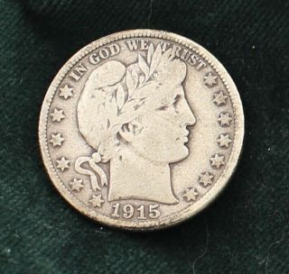 1915 D Barber (liberty Head) Silver Half Dollar