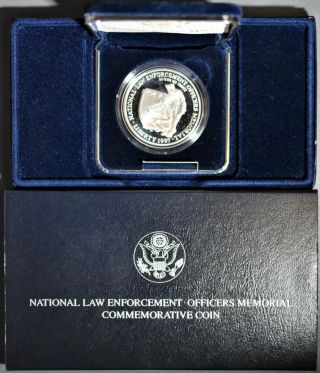 1997 - P National Law Enforcement Officers Proof $1 Silver Dollar Box No A1264