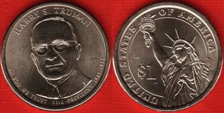 Usa 1 Dollar 2015 P " Harry S.  Truman " Unc