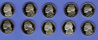 1990 1991 1992 1993 1994 1995 1996 1997 98 99 S Proof Jefferson Nickel 10 Coins