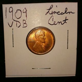 Xf 1909 Vdb Lincoln Cent Antique Penny Vintage Coin Red Luster V2