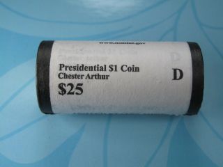 2012 - D Roll Chester Arthur Golden Presidential 25 Dollars Roll Wrapped