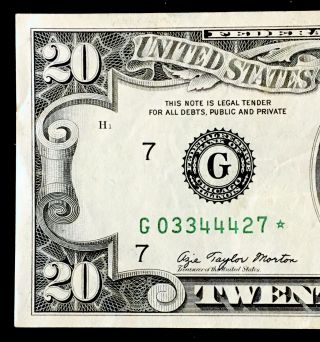 1977 Star Note $20 Bill Gem Bu,  Crispy As The Day Minted Nr 08288