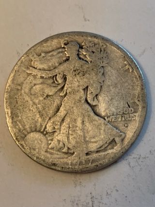 Key Date - 1917 - D Obverse Walking Liberty Silver Half Dollar