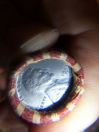 WHEAT PENNY ROLL WITH A HIGHER GRADE 1943 - D STEEL WHEAT PENNY SHOWING 2