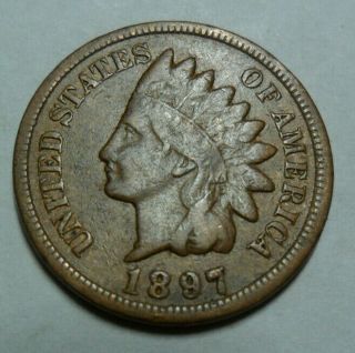 1897 Indian Head Cent Penny Vg - Very Good