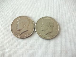 (2) 1976 P & D Kennedy Half Dollars - Circulated - Bicentennial