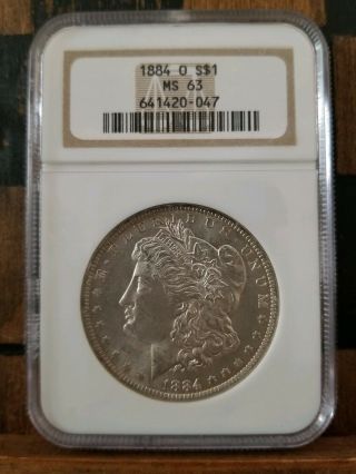1884 - O Morgan Dollar $1 Ngc Graded Ms63 Silver Coin