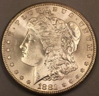 1881 S - Morgan Silver Dollar - Collectable Old Us Coin - - Bu