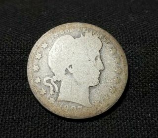 1907 - D Barber / Liberty Head Silver Quarter " We Combine "