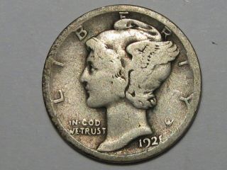 Key - Date 1921 - D Silver Us Mercury Dime.  247