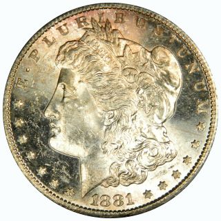 1881 - S Morgan Dollar Pretty Light Tone Choice Bu Uncirculated (inv B)