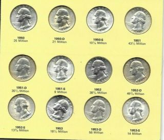 3 Coins " Unc " ? (washington)  (1952 & 1952 - D & 1952 - S) Coins Unc?