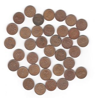 Canadian (penny) One Cent Roll 50 Count W/ Mixed Dates 98 Copper Canada Coin