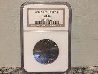 2003 - P First Flight Wright Brothers Half Dollar Commemorative Ms70 Ngc