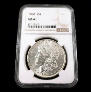 1890 Us United States Morgan Silver $1 One Dollar Ngc Ms61 Collector Coin Wd6027