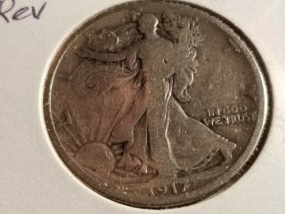 1917 S Walking Liberty Silver Half Dollar,  Reverse,  Tougher Date H82