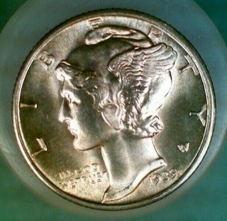 Ms 1939 - D Silver Mercury Dime (035)