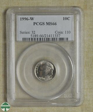 1996 - W Roosevelt Dime - Pcgs Certified - Ms66 - Series: 32 - Coin: 110