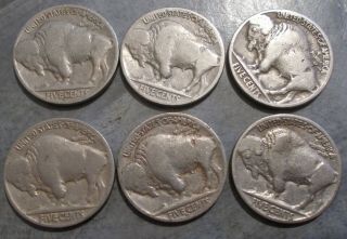 1936p x 2,  1936 x 2,  1936s x 2 Buffalo Nickels 2