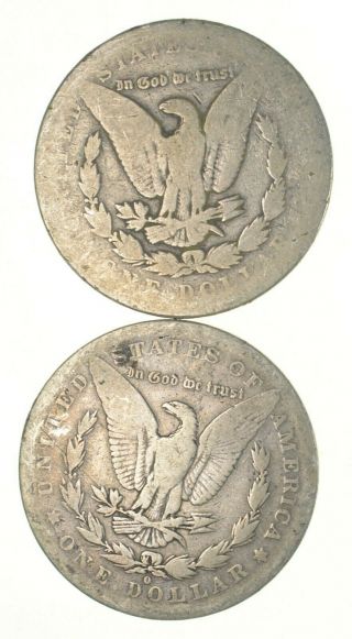 (2) Bullion Grade Morgan Silver Dollars 1883 - O & 1897 90 Silver $1 Coins 811 2
