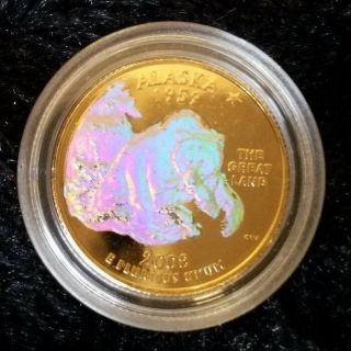 2008 - D Alaska Statehood Quarter Uncirculated In Capsule Hologram