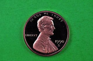 1990 - S Deep Cameo Lincoln Penny Us Gem Proof Coin