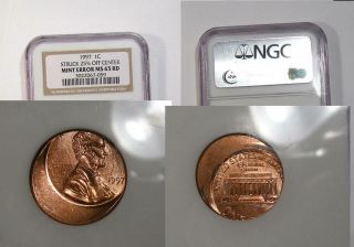 1997 Cent 25 Off Center Ngc Ms65rd 22 Yrs Old Inv 369 - B23