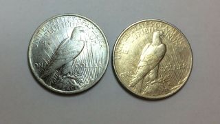1922 & 1922 D Peace Dollar 2nd year for the Peace Dollar 90 silver 10 copper 2