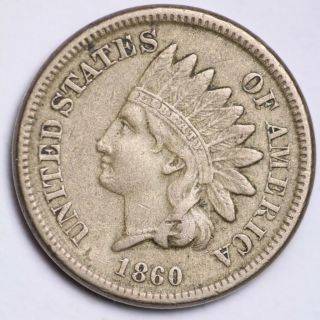 1860 Indian Head Small Cent Choice Xf E311 Rnt
