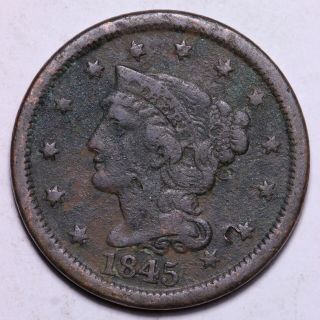 1845 Braided Hair Large Cent R11tp