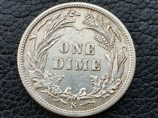 Barber Dime 10c One Dime 1900 - S Silver Coin U.  S
