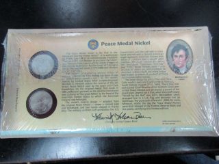 2004 Peace Medal Jefferson Nickel First Day Cover Shrink Wrapped