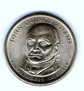 2008 - D $1 John Quincy Adams Brilliant Uncirculated 6th Presidential Dollar Coin