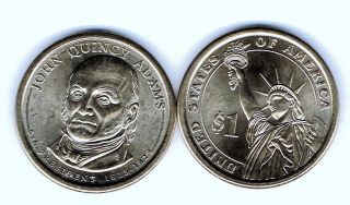 2008 - D $1 John Quincy Adams Brilliant Uncirculated 6TH Presidential Dollar Coin 2