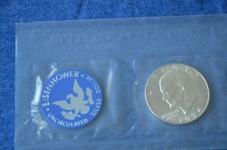 (5) 1974 - S Eisenhower 40 Silver Dollars In Blue Packets