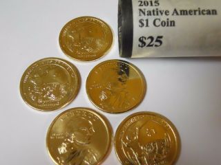 5 Coin Set 2015 3d & 2p Sacagawea/native American Dollar,  $1 Mohawk Iron Workers