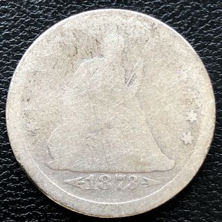 1873 S Seated Liberty Quarter 25c Rare Circulated 19678