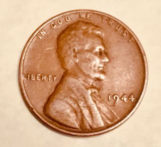 Rare Us Unmarked 1944 Lincoln Wheat Penny Collectable