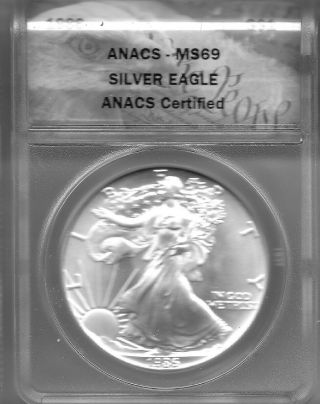 1986 Anacs Ms69 Silver American Eagle Dollar
