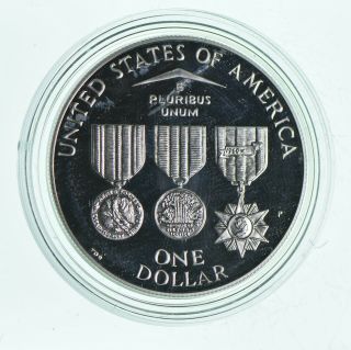 Proof 1994 - P Vietnam Veterans Memorial Commemorative 90 Silver Dollar 643 2