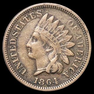 1864 Indian Head Penny About Uncirculated Copper Cent Philadelphia Collectible