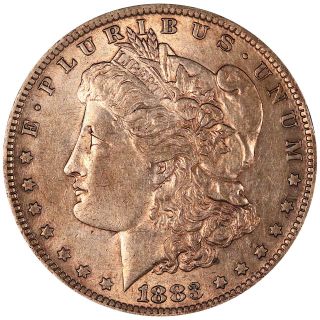 1883 - O Morgan Silver Dollar.  A.  U.  Toning.  0224