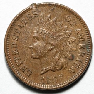 1867 United States Bronze Indian Head 1 One Cent Coin